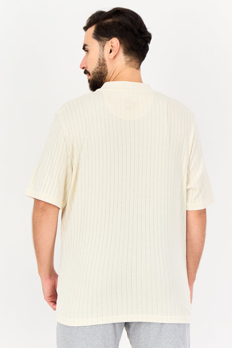 Puma x One8 Men Sportswear Fit Short Sleeves Outdoor Polo Shirt, Beige - Image 3