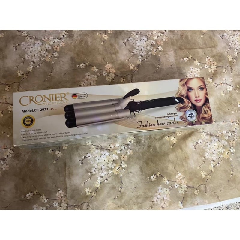 IAS 45W Triple Barrel Hair Styler Professional Ceramic Anti-Static Anti-scald Travel Women Hair Curler, Iron Rod Brush Curling Wand Roller Waver Maker Styling Tool for Lady, Multicolour - Image 2