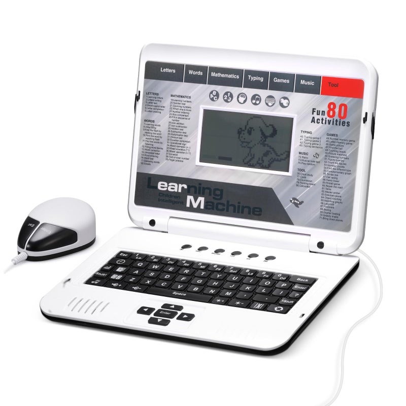 LESHITIAN Kids Laptop  80 Learning Modes to Learn Alphabet Words Mathematics Play Games and Music  Toy for Children Ages 5 - Image 2