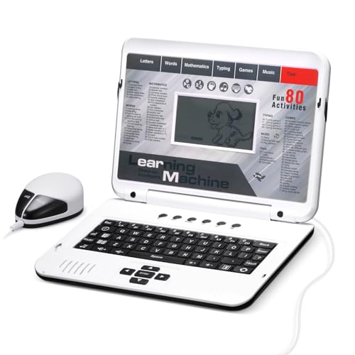 LESHITIAN Kids Laptop  80 Learning Modes to Learn Alphabet Words Mathematics Play Games and Music  Toy for Children Ages 5 - Image 1