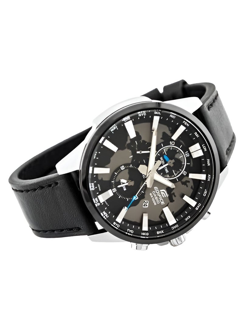 كاسيو ساعة كاسيو إيديفيس EFR-303D-1A للرجال بتوقيت عالمي - مينا رمادي - Image 2