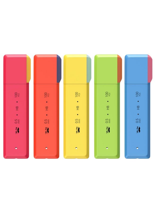 Mr. Pen - 0.5 Millimeter Lead Refills For Mechanical Pencils Hb 5 Pack 500 Pcs 0.5 Lead Refill 5 Lead Refill 0.5 Lead 5 Lead 5 Pencil Lead Refill 0.5 Mm Lead 0.5Mm Lead 05 Lead Refills - Image 1
