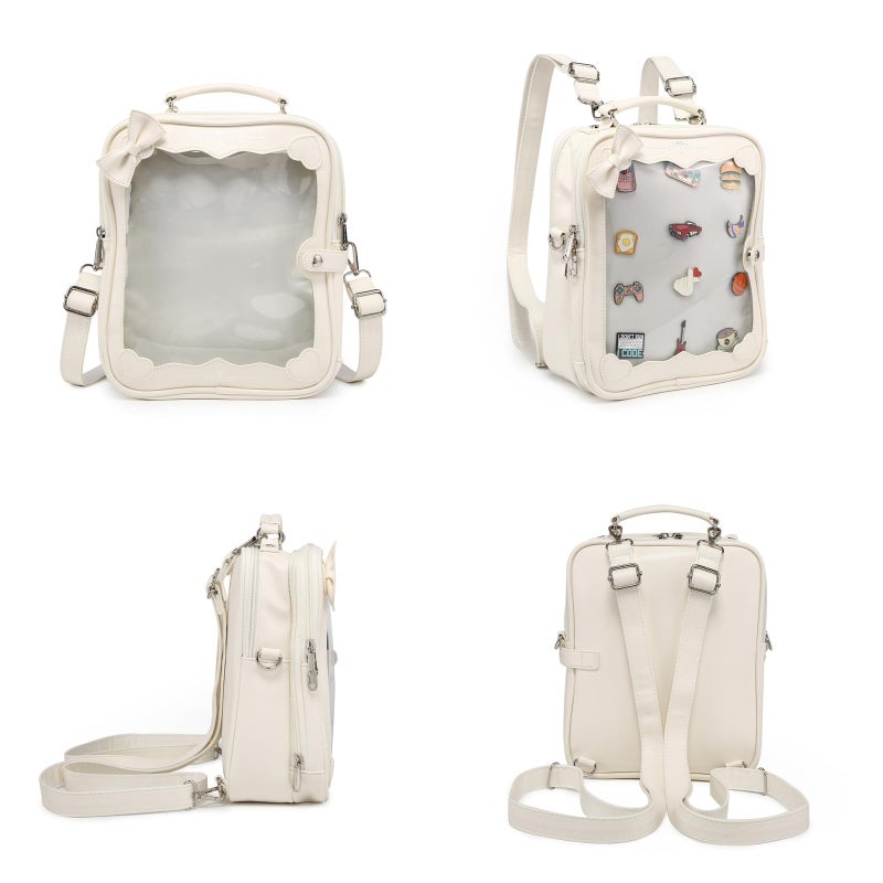 Rainbow Smile Ita Bag Backpack Crossbody Purse Kawaii Bag Anime Cute Doll bag for Kpop Fan Japanese Anime Pin Display - Image 4