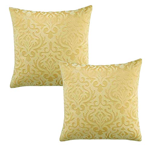 Belive-Me Embos Velvet Cushion Covers Set of 2 (Beige, 24x24 inches / 60x60cm) - Image 1