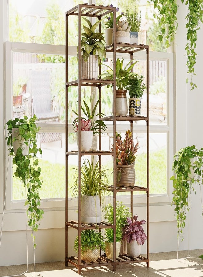 Bamworld Tall Plant Stand for Indoor Plants Outdoor Corner Plant Shelf Flower Stands for Living Room Balcony and Garden (9 pots) - Image 1