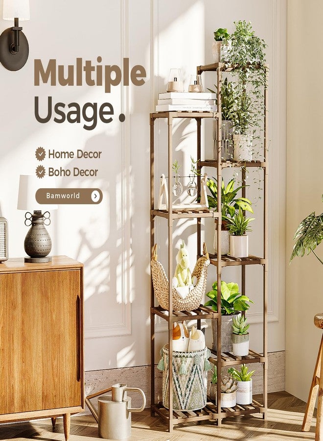 Bamworld Tall Plant Stand for Indoor Plants Outdoor Corner Plant Shelf Flower Stands for Living Room Balcony and Garden (9 pots) - Image 3