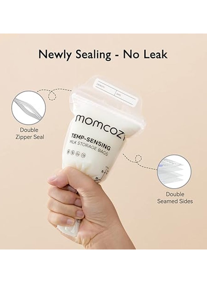 Momcozy - Breast Milk Storage Bag - Double Zipper - Temp Sensor - 6Oz - Pack Of 8 - Image 1