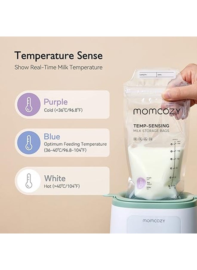 Momcozy - Breast Milk Storage Bag - Double Zipper - Temp Sensor - 6Oz - Pack Of 8 - Image 1