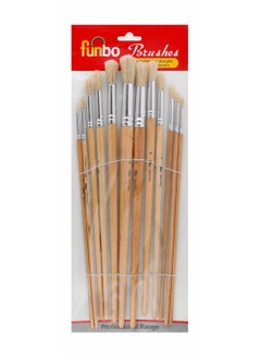 Funbo 12-Piece Professional Round Paint Brush Set 