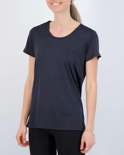 REALESSENTIALS Real Essentials 5 Pack: Women's Short Sleeve T-Shirts Workout Tops Fitness Pilates Gym Activewear Athletic (Plus Available), Set 8, M, Pack of 5 - Image 3