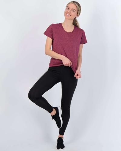 REALESSENTIALS Real Essentials 5 Pack: Women's Short Sleeve T-Shirts Workout Tops Fitness Pilates Gym Activewear Athletic (Plus Available), Set 8, M, Pack of 5 - Image 5