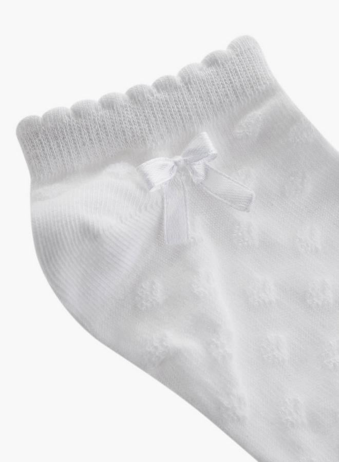 LBL by Shoexpress Solid School Ankle Length Socks With Bow Detail - Set Of 5 - Image 3