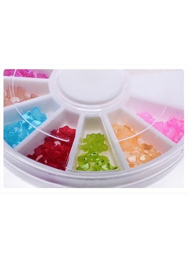 Minejin - Nail Art DIY Bows Decoration 3D Rhinestones Wheel Manicure Tips 4Pcs - Image 1