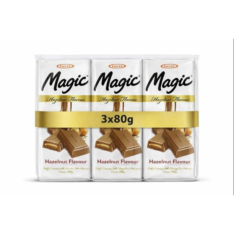 Tayas Magic Hazelnut Cream Center Milky Compound Chocolate- 3X80gms