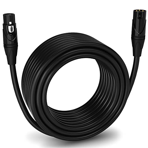 LyxPro 75 Feet XLR Microphone Cable Balanced Male to Female 3 Pin Mic Cord for Powered Speakers Audio Interface Professional Pro Audio Performance and Recording Devices - Black - Image 1