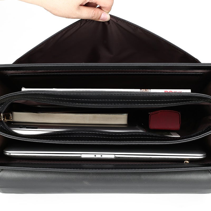Men''s handbag business briefcase combination lock computer bag vintage briefcase Japanese leather messenger bag - Image 5