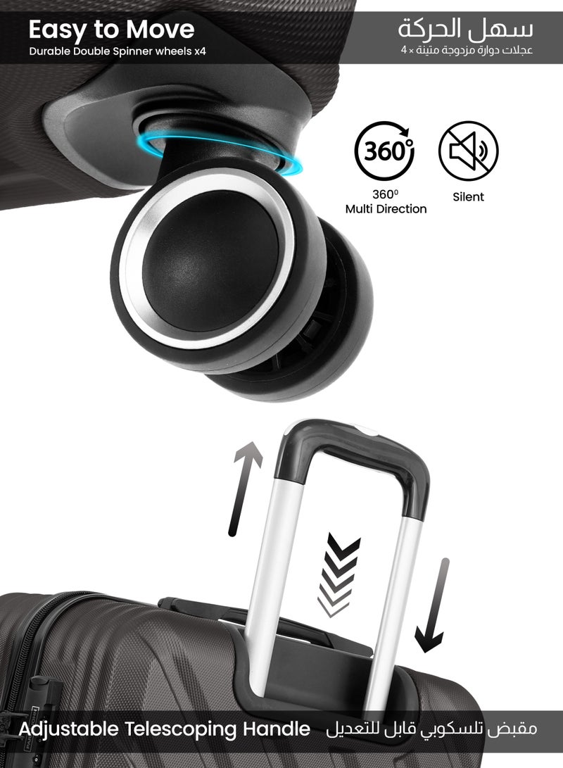 بارا جون حقيبة أمتعة أورورا صغيرة الحجم (20 بوصة) مصنوعة من مادة ABS الصلبة مزودة بأربع عجلات دوارة وقفل - Image 3