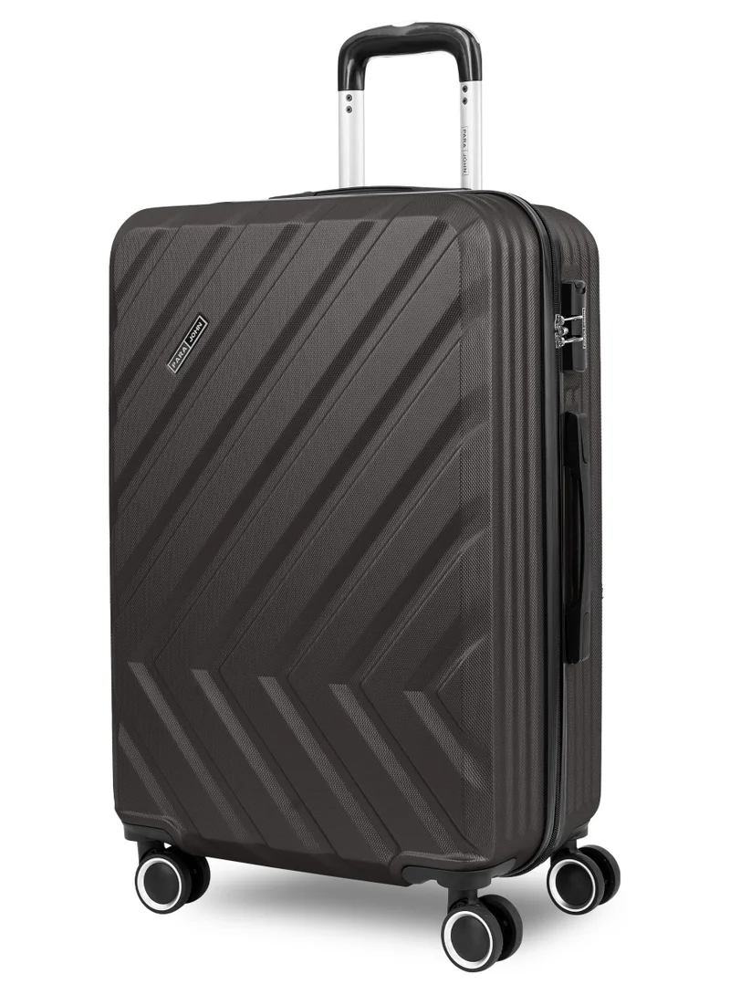 PARAJOHN Chevron 20 Inch Cabin Size Carry-On Luggage –  Lightweight ABS Hard Shell Trolley Bag with 4 Wheel Spinner & TSA Lock, Dark Grey