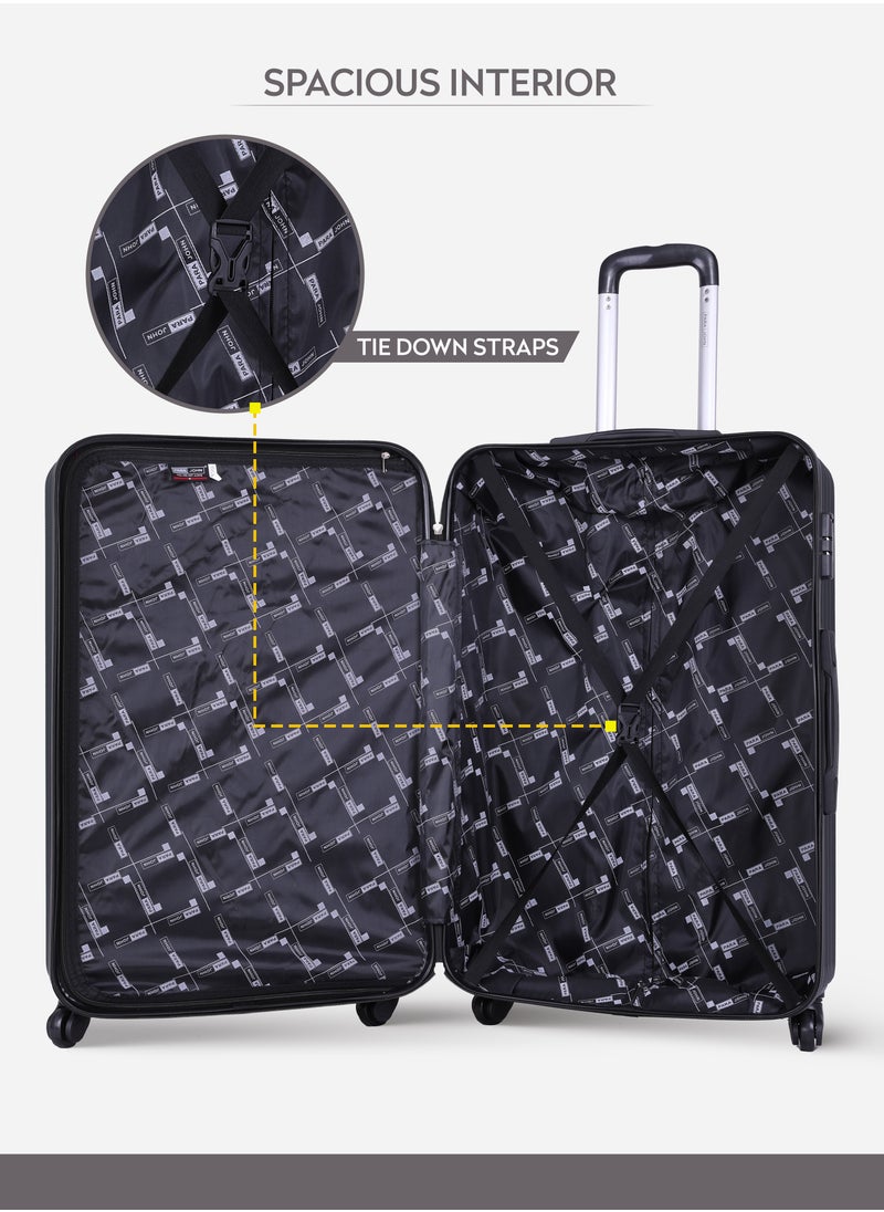 PARAJOHN Chevron 20-Inch Cabin-Size (Small) ABS Hard Case Luggage Trolley Bag with 4 Spinner Wheels and Lock – Dark Grey  - Image 5