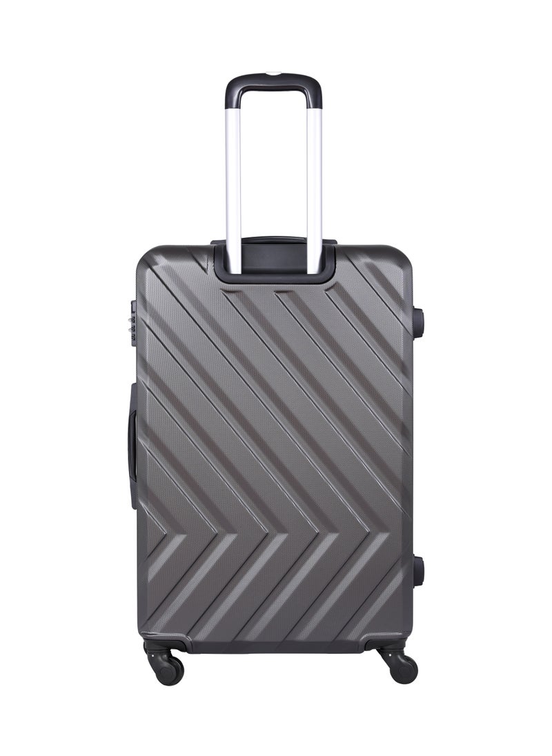 PARAJOHN Chevron 20-Inch Cabin-Size (Small) ABS Hard Case Luggage Trolley Bag with 4 Spinner Wheels and Lock – Dark Grey  - Image 4
