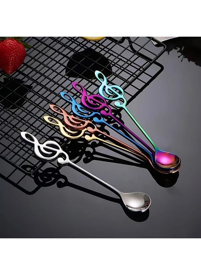 7 Different Colored Stainless Steel Small Coffee Spoons Set Dishwasher Safe - Image 5