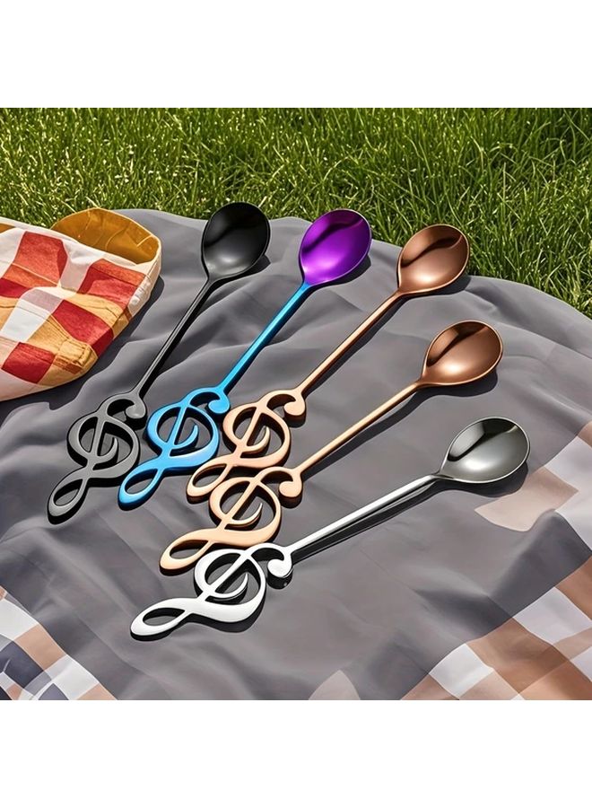7 Different Colored Stainless Steel Small Coffee Spoons Set Dishwasher Safe - Image 2