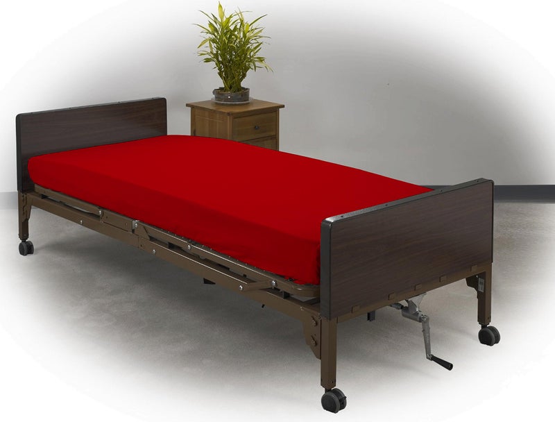 DESTINY CRESCENT BED Fitted Hospital Bed Sheet  Twin Extra-Long 36""X80""X10"" Soft and Comfy 100% Cotton Twin XL by Crescent Bedding (Twin XL  Red) - Image 1