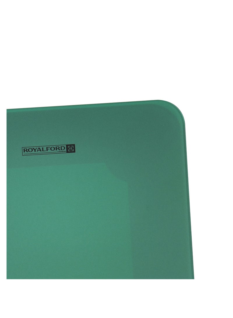 Royalford Electronic Body Scale- RF12029| Multi-Purpose Weighing Machine with High Precision, 4 Grain Gauge Accuracy Sensors| LED Display, Weighing Machine for Human Body-Weight Machine, 180 KG Capacity, Bathroom Scale, With Step-On Technology| Green - Image 2