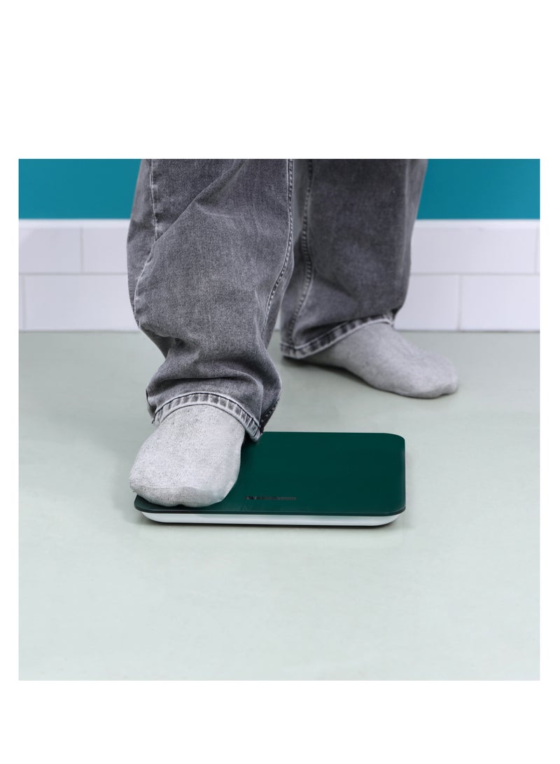 Royalford Electronic Body Scale- RF12029| Multi-Purpose Weighing Machine with High Precision, 4 Grain Gauge Accuracy Sensors| LED Display, Weighing Machine for Human Body-Weight Machine, 180 KG Capacity, Bathroom Scale, With Step-On Technology| Green - Image 5