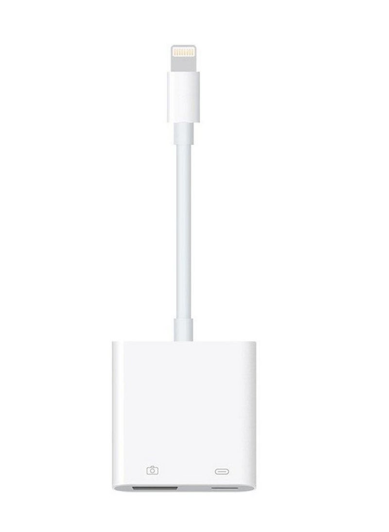 USB And Camera To Lightning Adapter White