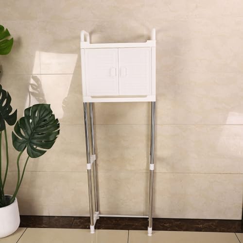 Ketumal 2 Tier Over The Toilet Storage Cabinet, Freestanding Bathroom Shelf, Space Saver, Corner Stand, White - Image 2
