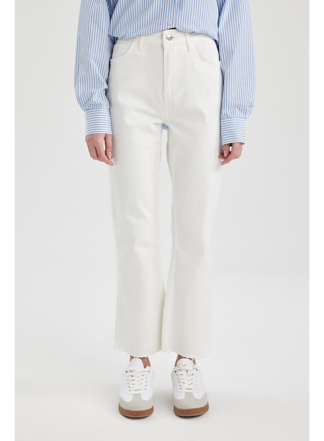 Woman Crop Flare Fit Denim Trousers