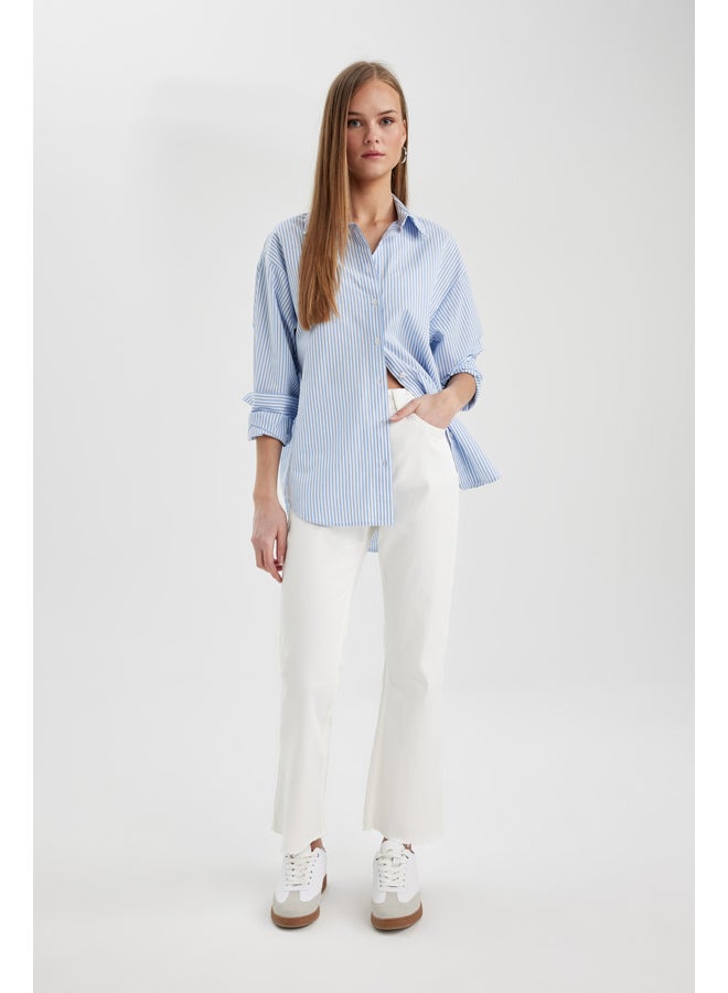 Woman Crop Flare Fit Denim Trousers