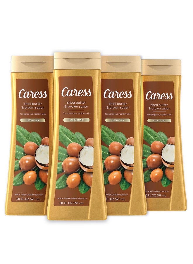 Caress Body Wash Shea Butter & Brown Sugar For Gorgeous Radiant Skin Hydrating And Exfoliating Body Wash 20 Fl Oz Pack Of 4 - Image 1