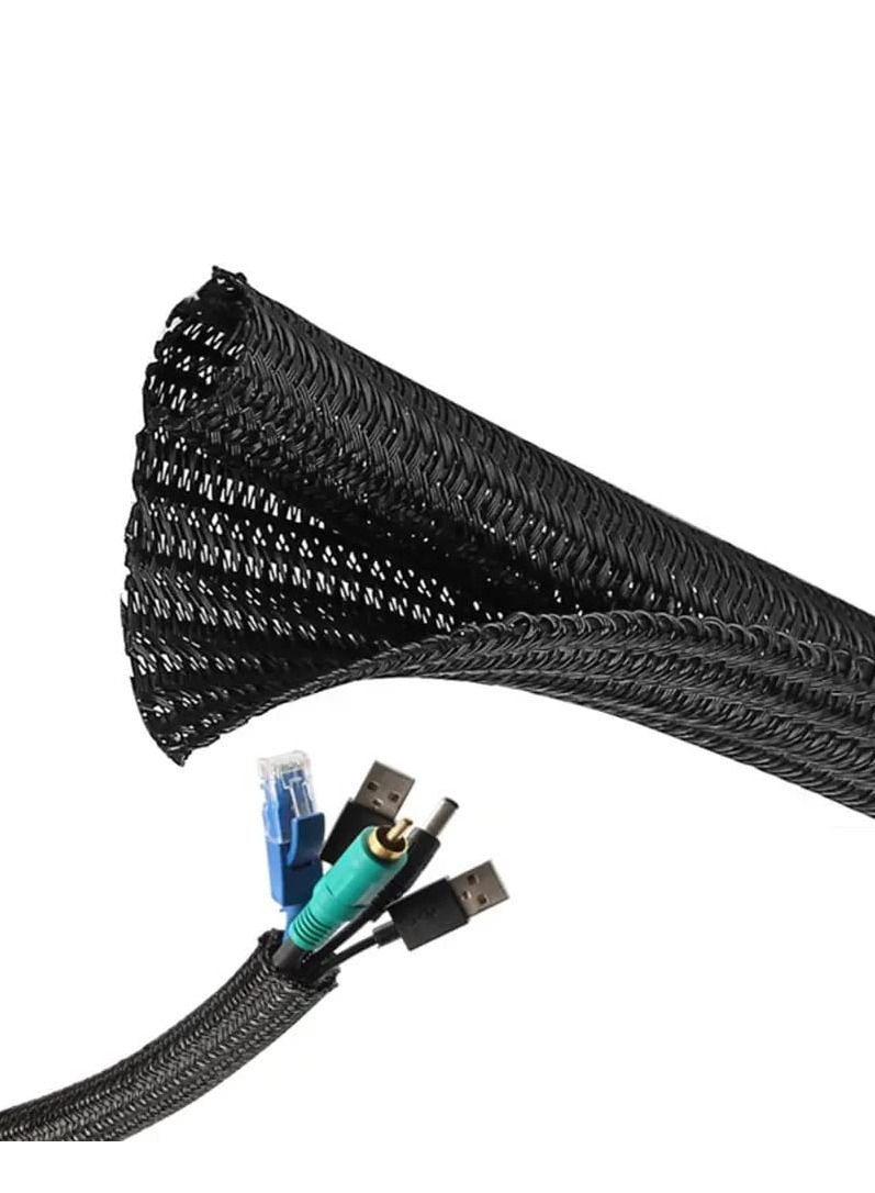 DKURVE DKURVE® Cable Sleeve Tubing Cord Sock Braided PET Cable Sleeve, Wire Sleeve Management System 5M  - Image 2