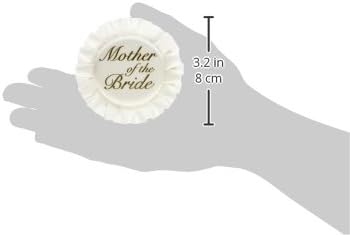 Beistle Mother of The Bride Satin Button 312Inch One Size WhiteGold - Image 3