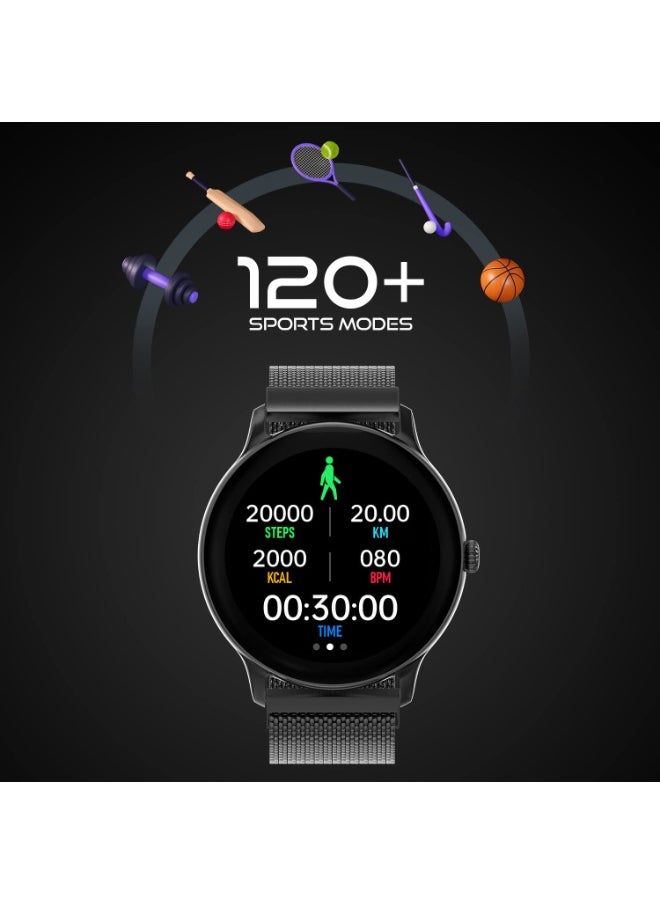 Fire-Boltt Phoenix Ultra Smart Watch 1.39 inch Bluetooth Calling, AI Voice Assistant, Metal Body with 120+ Sports Modes, SpO2, Heart Rate Monitoring (Dark Grey SS)