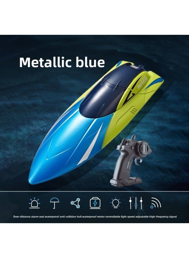 High-speed Remote Control Speedboat Oversized Remote Control Boat Children Charging Wireless Power Supply-Colour:Blue 100 Minutes Of Battery Life + Automatic Reset + Gear Adjustment-Specification:Single Rechargeable Battery  - Image 1