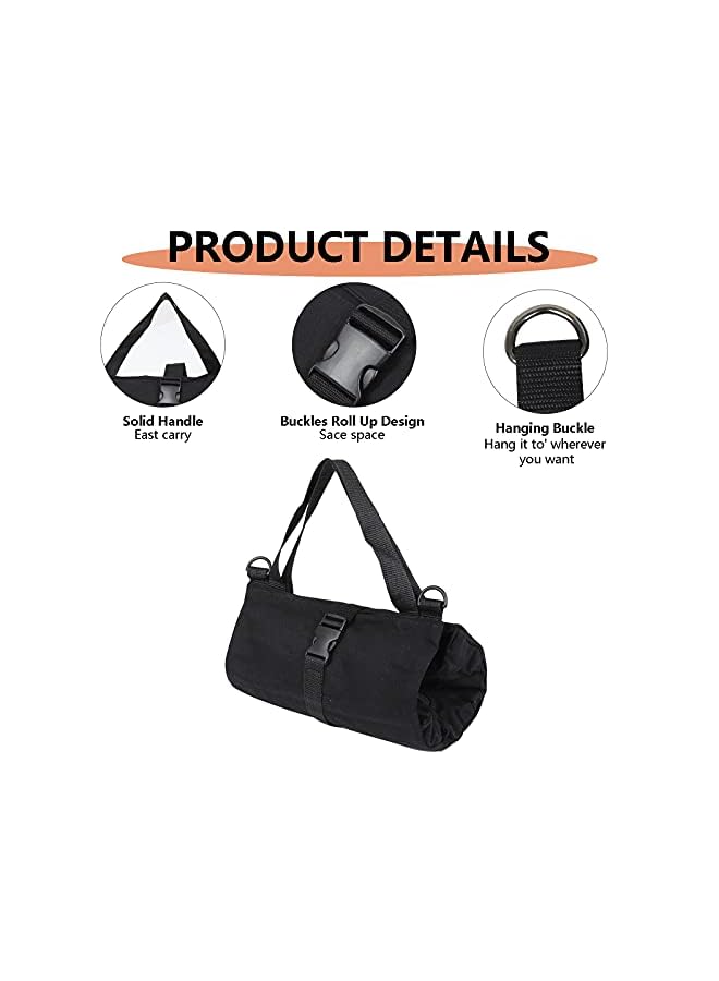 Hersent Super Roll Tool Roll,Multi-Purpose Roll Up Tool Bag, Wrench Roll,Canvas Tool Organizer Bucket,Car First Aid Kit Wrap Roll Storage Case,Hanging Tool Zipper Carrier Tote,Car Camping Gear - Image 3