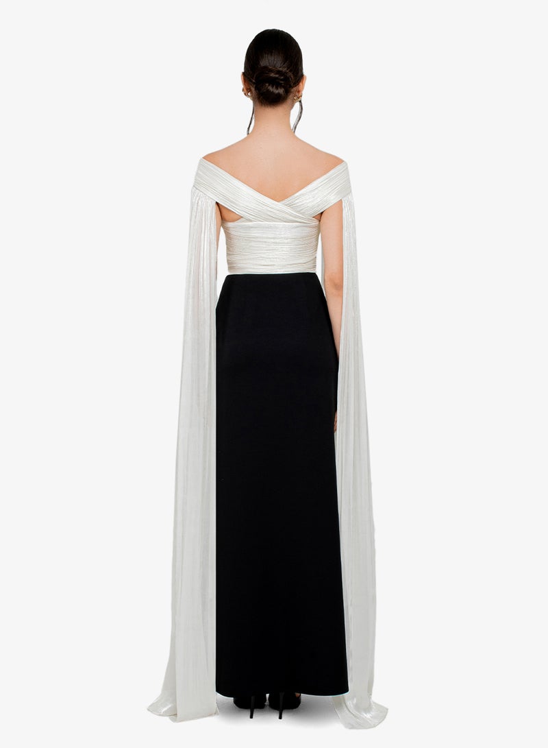 CHASE Off Shoulder Cape Sleeves Maxi Dress - Image 2