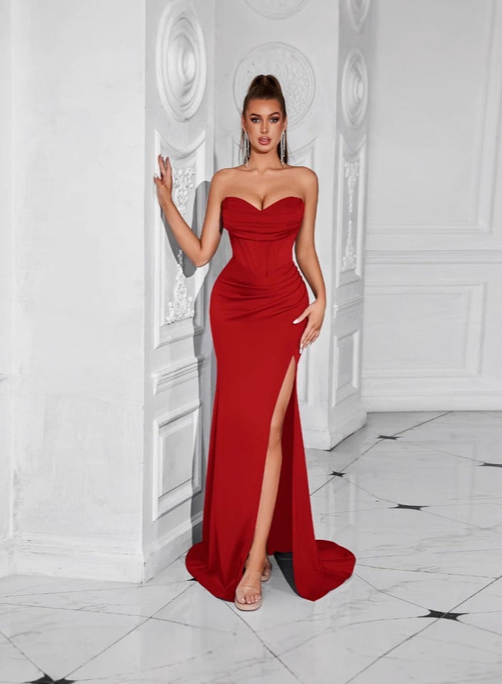 Meilun Strapless Trailing Evening Dress - Image 5