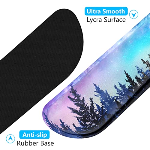 Dapesuom Enlarge Keyboard Wrist Rest, Memory Foam Wrist Cushion for Desk Mats Support, Cute Typing Pain Relief Keyboard Mouse Pad Rests Set with Non-Slip Base for Gaming Laptop Office Computer, Forest - Image 4