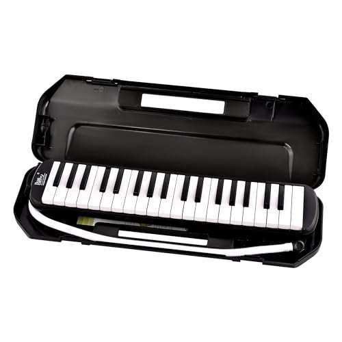 BLUEBERRY Melodica 37 Keys Piano Instrument Soprano Air Piano with Mouthpiece with Hard ABS Case for Music Lovers Beginners Kids - BLACK - Image 1