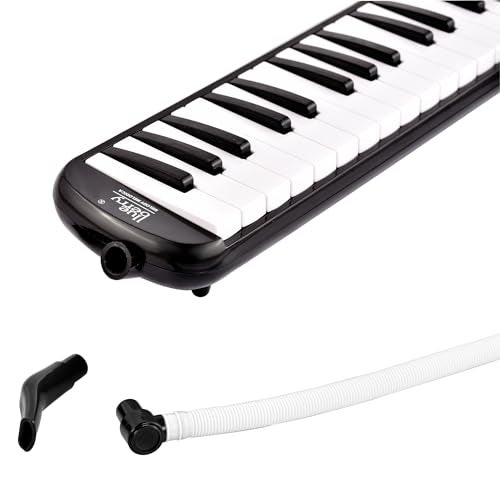 BLUEBERRY Melodica 37 Keys Piano Instrument Soprano Air Piano with Mouthpiece with Hard ABS Case for Music Lovers Beginners Kids - BLACK - Image 3