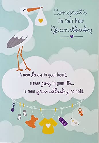 Greeting Card Congratulations On Your New Grandbaby Birth Baby Grandson Granddaughter - Wishing You All The Sweet Little Joys of Grandparenting - Image 4