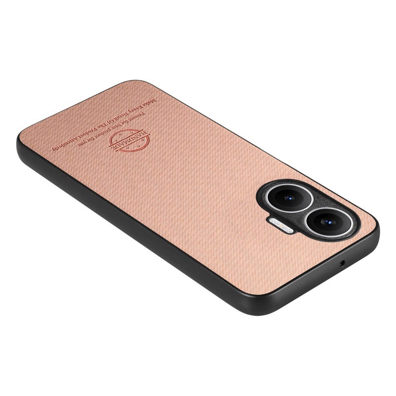 erorex For Redmi Turbo 4 Pro Twill Fabric Leather  Back Phone Case(Pink) - Image 3