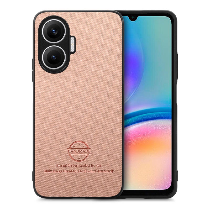 erorex For Redmi Turbo 4 Pro Twill Fabric Leather  Back Phone Case(Pink) - Image 1