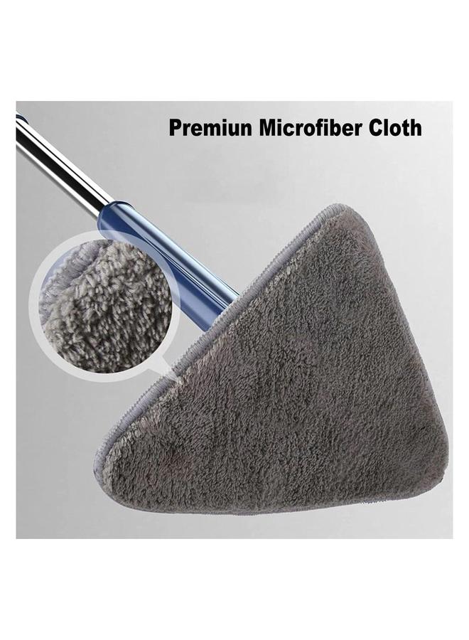 HOMESTAR 360° Rotatable Adjustable Cleaning Mop Extendable Triangle with Long Handle Hand Twist Quick Dry Multifunctional Microfiber Wet and for Floor Wall 3 Replacement Pads - Image 4