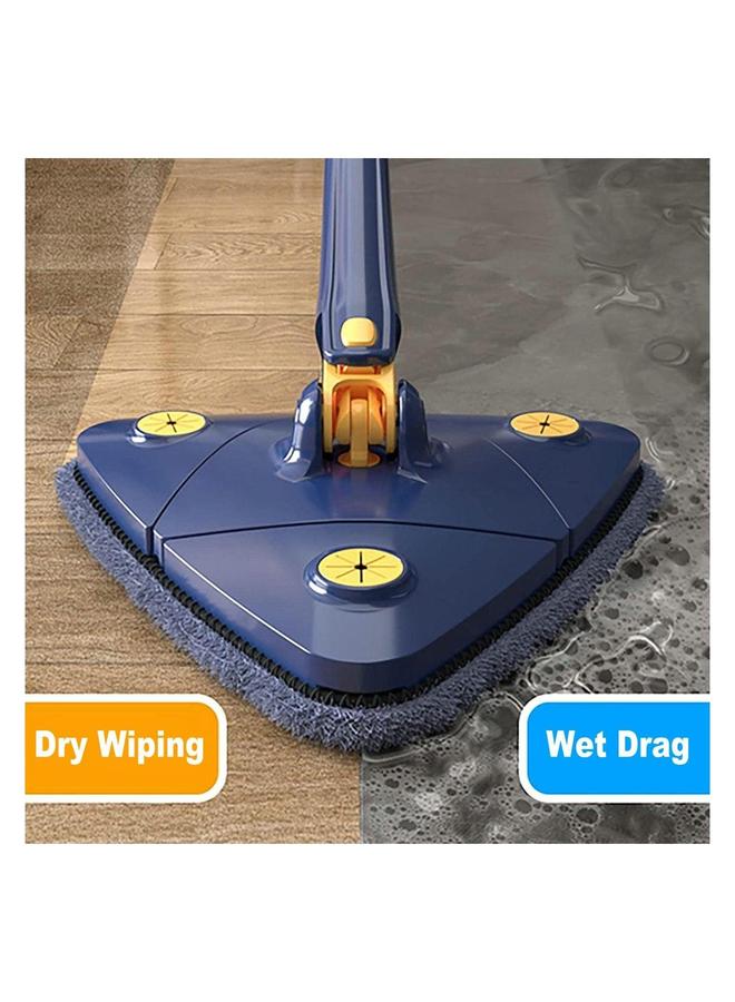 HOMESTAR 360° Rotatable Adjustable Cleaning Mop Extendable Triangle with Long Handle Hand Twist Quick Dry Multifunctional Microfiber Wet and for Floor Wall 3 Replacement Pads - Image 5
