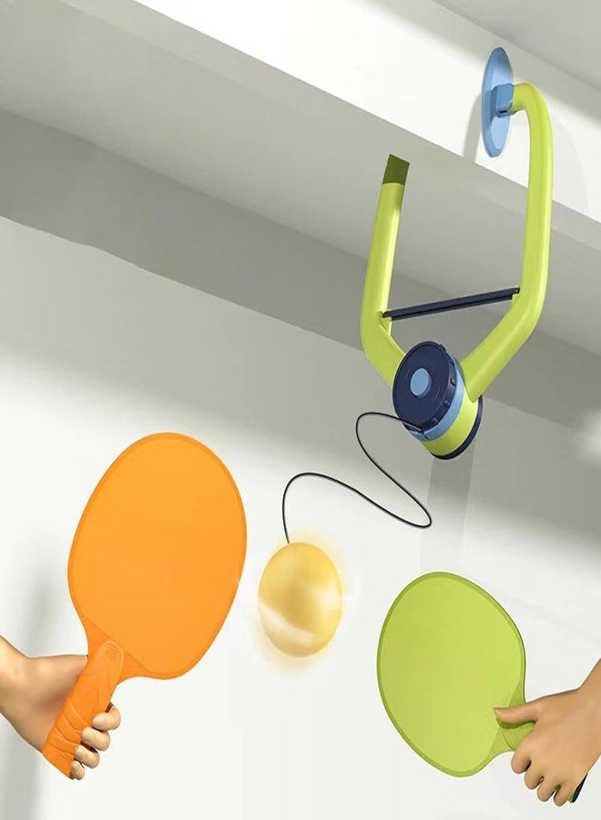 EXOFLY مجموعة ألعاب تنس الطاولة المعلقة من إكسوفلاي للتدريب الذاتي في الأماكن المغلقة، تتضمن مضربين و6 كرات تدريب، محمولة - ألعاب معلقة للتدريب المزدوج، ألعاب تفاعلية للأطفال والآباء في الأماكن المغلقة (مجموعة واحدة) - Image 2